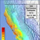 The intensity of shaking recorded for the 1906 San Francisco earthquake