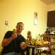 Showing off big yellow morel mushrooms.