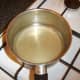 Strained stock is gently heated