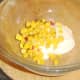 Sweetcorn and garlic are added to mayo