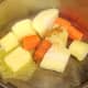Butter and nutmeg added to carrot and parsnip