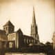 Gustave Le Gray - Saint Savin, (Vienne). 1847/1855. My eyes were drawn to the texture in the wall to the detail of the steeple on the church. Salted paper print.