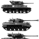 The different variations of the American M-18 Hellcat tank destroyer of the 705th Tank Destroyer Battlion 1944.