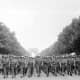 Men of the 28th Infantry Division march down the Champs Élysées in Paris straight to the battlefield August 29,1944. General Pershing gave it the name the "Iron Division" during the First World War.