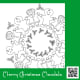 Merry Christmas Mandala, gingerbread cookies wreath coloring page