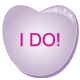 Free valentine clipart: I Do! purple candy heart