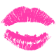 Pink lipstick kiss clipart