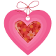 Valentine clip art: pink and red heart tag
