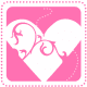 Valentine's Day clip art: Pink heart with swirls and dots