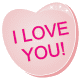 Free valentines clip art: I Love You! pink candy heart