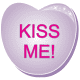 Free valentines clipart: Kiss Me! purple candy heart
