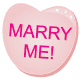 Free valentines clip art: Marry Me! pink candy heart