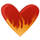 Valentine's Day heart on fire clip art 