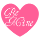 Be Mine pink heart Valentine clip art