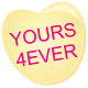 Valentine clip art: Yours Forever yellow candy heart