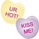 Free clip art: Two Valentine's Day candy hearts