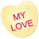 Valentine clip art: My Love yellow candy heart