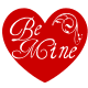 Be Mine red heart with scrollwork free clip art