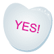 Valentines clip art: Yes! blue candy heart