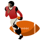 Football player with football clipart
