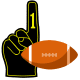 Black number one finger with football clipart