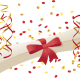 free graduation diploma, streamers and confetti clip art
