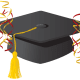 free graduation cap and streamers clip art