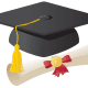 free graduation cap and diploma clip art
