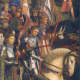 The "Milites Christi" is the official name of the Templars. Some scholars say their appearance makes the Mystic Lamb truly "heretical". The second knight from the left carries the banner of the Temple, but others say it is in fact St George and Peter