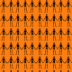 Free happy skeletons scrapbook paper on an orange background -- small
