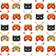 Halloween masks scrapbook paper on a white background
