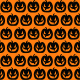 Happy Jack-o-lanterns scrapbooking paper on an orange background
