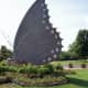 This beautiful butterfly sculpture "Mysterious Monarch" was created by St. Louis sculptor Bob Cassilly. It is surrounded by seasonal gardens.