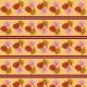 Fall leaves scrapbook paper on orange background with maroon stripes