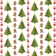 Christmas trees, gingerbread men and candy cane Christmas scrapbook paper -- white background