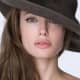 Angelina Jolie wearing gangster hat