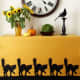 Tablecloth with Victorian cat silhouette.