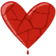 Broken heart dripping blood clip art