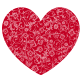 Red floral heart clip art