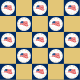 Military scrapbooking: Flying flags in blue checkerboard pattern with gold squares