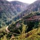 Winding curves in the road near the top of Oak Creek Canyon