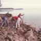 Digging for clams with new "friends" at Sequim Bay in Washington.