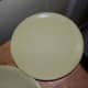 These Residential Russel Wright melamine plates have heavy knife gouges that were brown and dulling. Comet and toothbrush removed the brown.