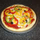 Bell pepper and black olive pizza from scratch
