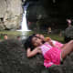 My nieces relaxing at Busay Waterfalls.