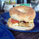 Top your bagel off with the other slice of bagel.