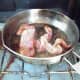 Cook bacon at the same time as the eggs. Careful! It cooks fast.