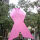 Giant pink ribbon, downtown Louisville