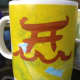 The other side of the Hiroshima mug with an abstract rendition of the shrine at Miyajima.