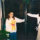 On my 13th birthday in front of the gates to the Court of Angels in 2001 with Jen. 